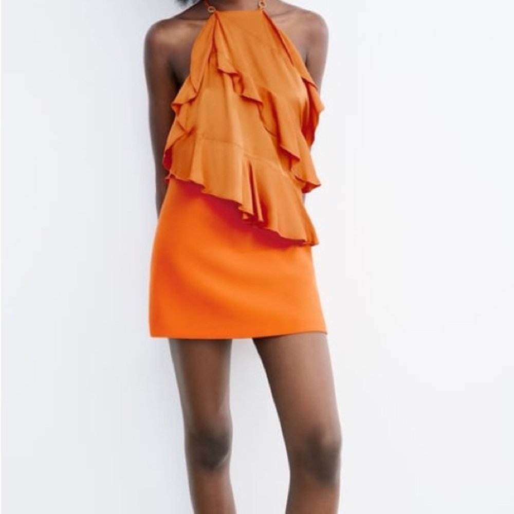 Zara Orange Mini Skirt